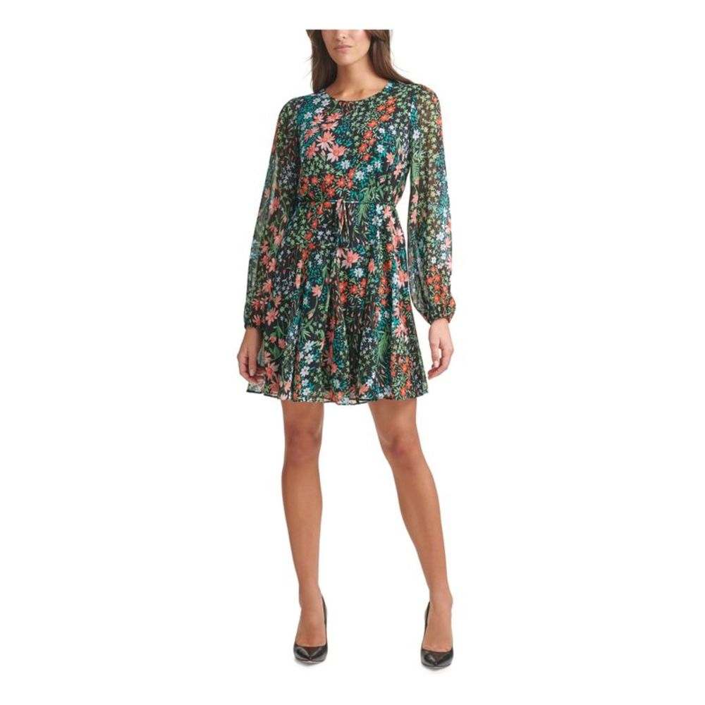 tommy hilfiger chiffon floral flutter-sleeve dress Tommy Hilfiger Women's Printed Flutter-Sleeve Ruffle Dress